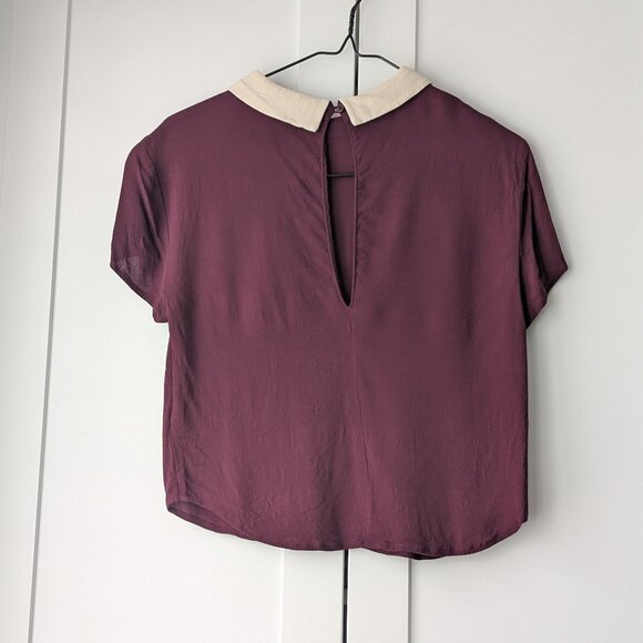 Aritzia Sunday Best Burgundy Patterson Blouse - Picture 2 of 4